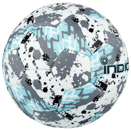 Мяч футбольный №5 INDIGO ICE тренировочный (PU), IN027, Бело-голубо-серый, - фото 2