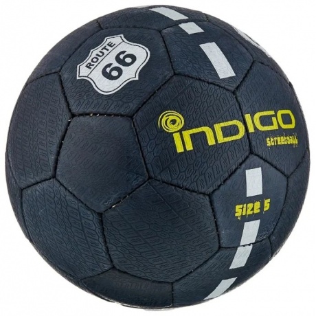 Мяч футбольный №5 INDIGO STREETBALL  для игры на асфальте (PU прорезиненный), E03, Черный, - фото 2