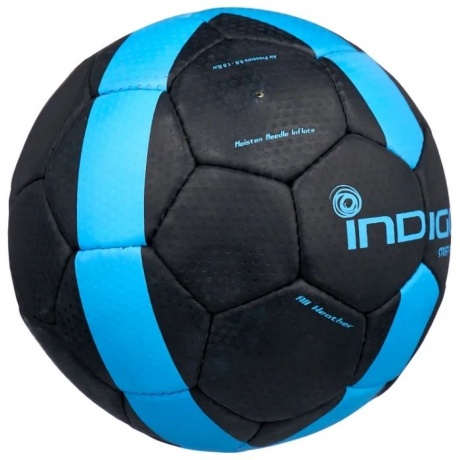 Мяч футбольный №5 INDIGO STREET FIGHTER для игры на асфальте (PU прорезиненный), E02, Черно-голубой, - фото 3