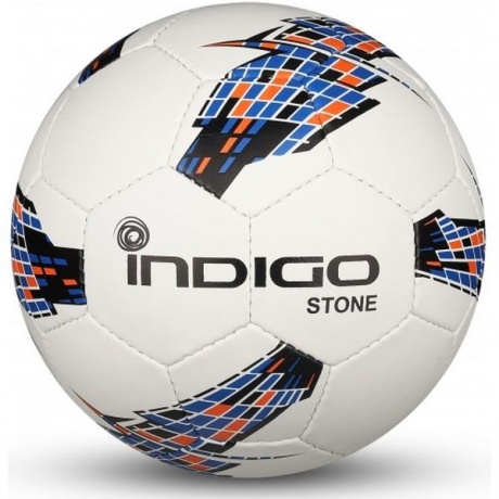 Мяч футбольный №5 INDIGO STONE Облегченный тренировочный (PU), IN028, Бело-черный, - фото 1