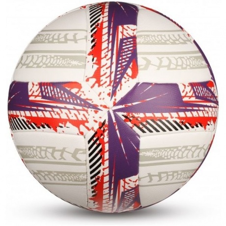 Мяч футбольный №5 INDIGO SPARK тренировочный (PU hybrid), IN158, Бело-фиолетово-красный, - фото 2