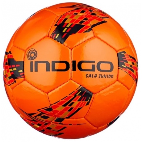 Мяч футбольный Футзал №3 INDIGO SALA JUNIOR тренировочный, F03, Оранжево-черный, - фото 1