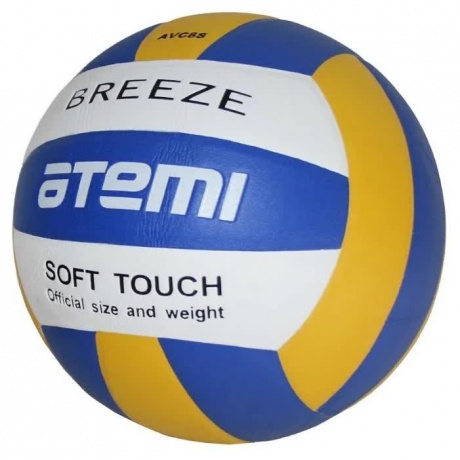 Мяч волейбольный Atemi BREEZE, синтетическая кожа Microfiber, син.-жёлт.-бел. - фото 2