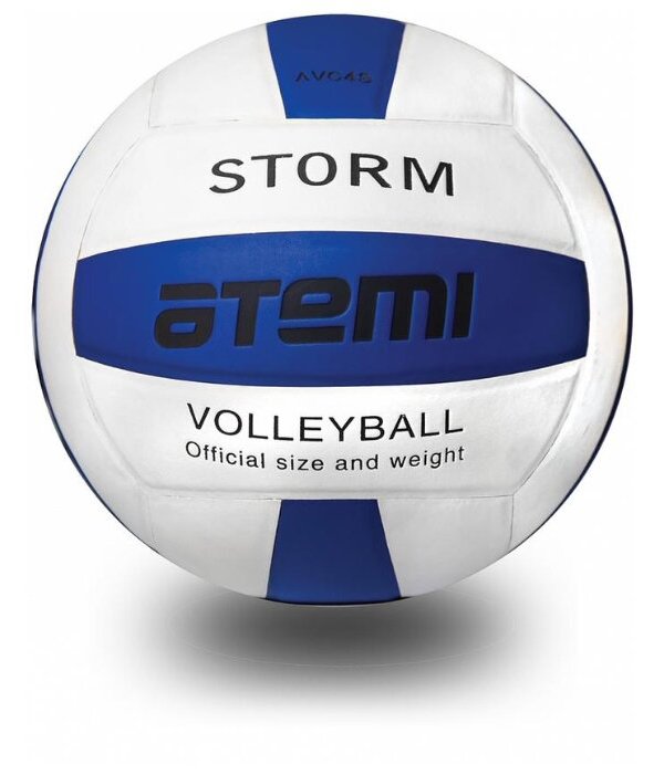 

Мяч волейбольный Atemi STORM, синтетическая кожа PU, 18 п, син.-бел., клееный, окруж 65-67