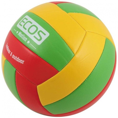 Мяч волейбольный ECOS MOTION и насос VB105P (№5, 3-цвет., машин.сшивка, ПВХ) - фото 2