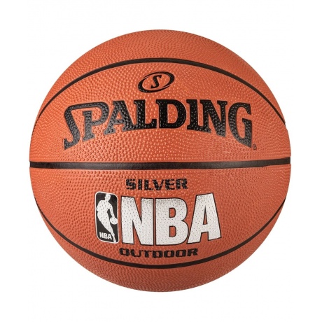 Мяч баскетбольный №6 SPALDING NBA SILVER с логотипом NBA, 83015, Оранжевый, - фото 1