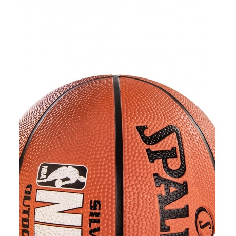 Мяч баскетбольный №6 SPALDING NBA SILVER с логотипом NBA, 83015, Оранжевый, - фото 3