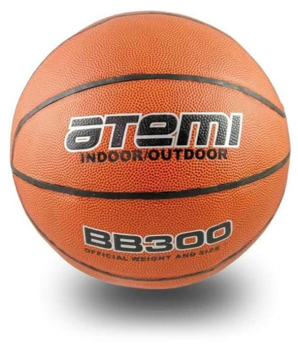 Мяч баскетбольный Atemi, р. 7, синтетическая кожа ПВХ, 8 панелей, BB300, окруж 75-78, клееный