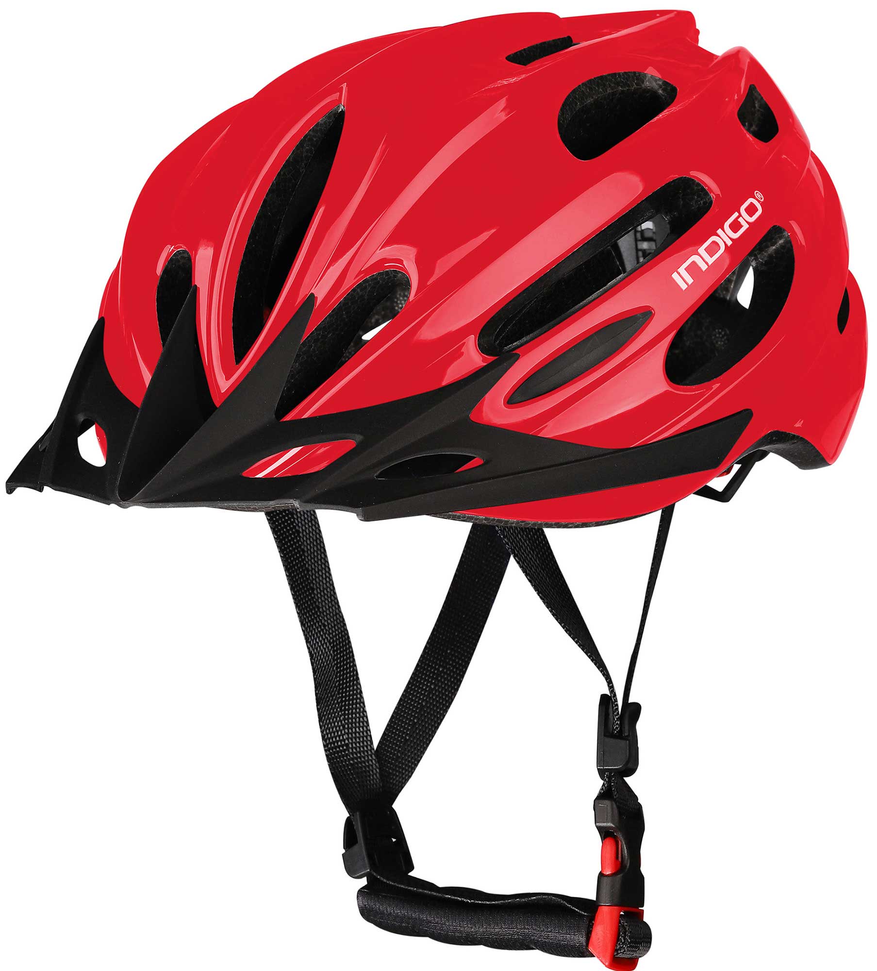 Шлем велосипедный взрослый INDIGO 22 вентиляционных отверстий IN070 55-61см Красный