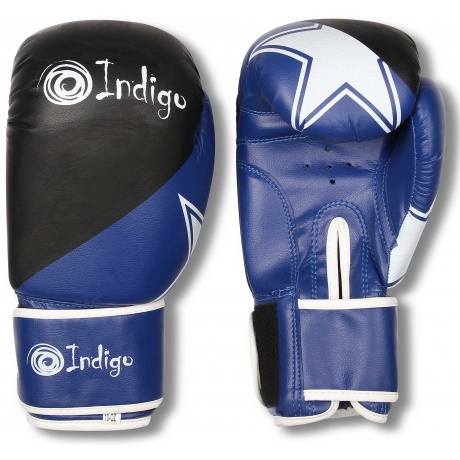 Перчатки боксёрские INDIGO  PVC, PS-505, Синий, 10 унций - фото 1