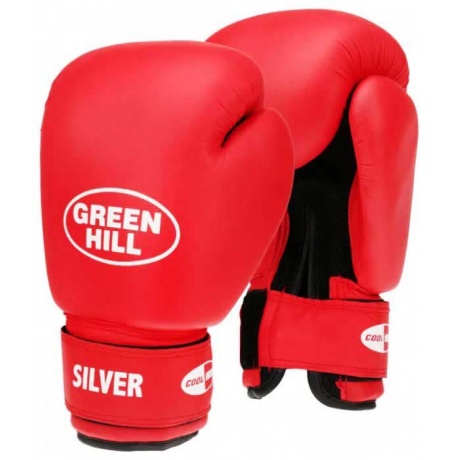 Перчатки боксёрские Green Hill SILVER и/к, BGS-2039, Красный, 12 унций - фото 4