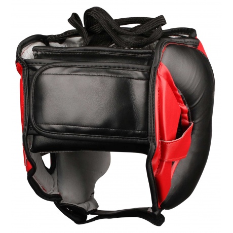 Шлем боксерский тренировочный INDIGO PU, 250046, Черно-красный, S - фото 2