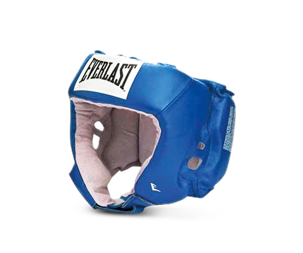 Шлем боксерский EVERLAST USA Boxing натуральная кожа, 610206U, Голубой, M