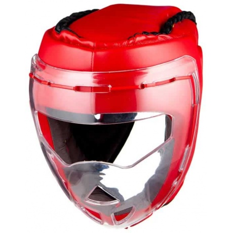 Шлем боксёрский с защитной маской INDIGO PU, PS-832, Красный, L - фото 1