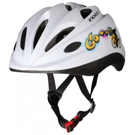 Вело Шлем детский INDIGO  GO 10 вент. отверстий, IN072, Белый, 48-56см - фото 1