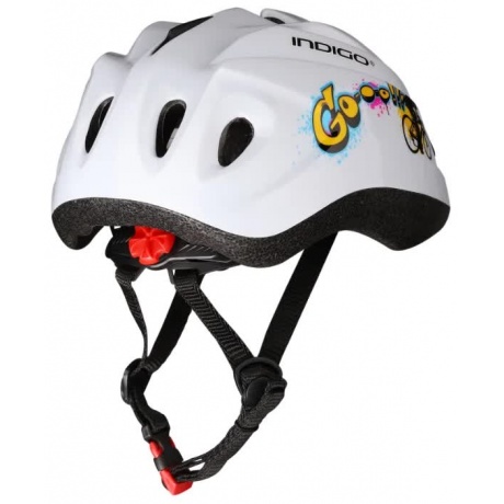 Вело Шлем детский INDIGO  GO 10 вент. отверстий, IN072, Белый, 48-56см - фото 2