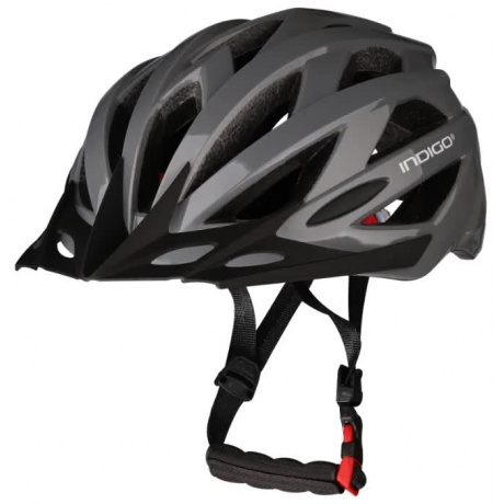 Вело Шлем взрослый INDIGO, 21 вент. отверстий, IN069, Серый, 55-61см - фото 1