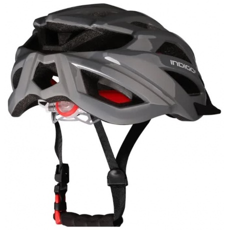 Вело Шлем взрослый INDIGO, 21 вент. отверстий, IN069, Серый, 55-61см - фото 2