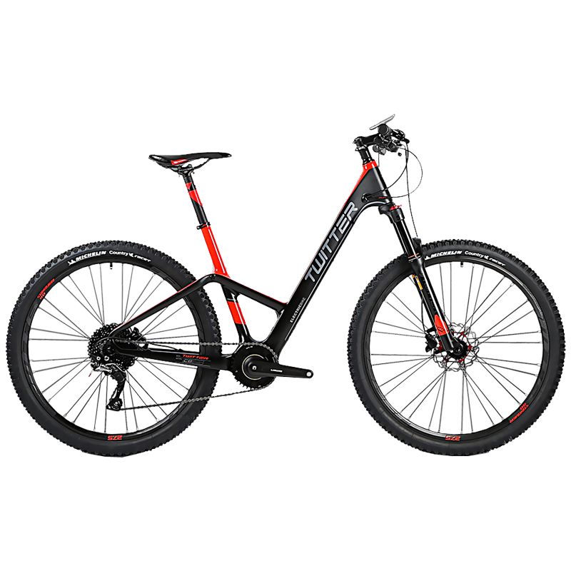 Электровелосипед Twitter TW-E9L (чёрно-красный, батарея LG 237,6 Вт*ч)