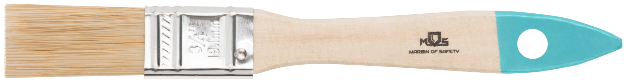 Кисть MOS флейцевая натуральная щетина, деревянная ручка 3/4" (19 мм) 00702М