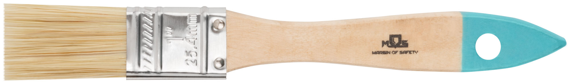 Кисть MOS флейцевая натуральная щетина, деревянная ручка  1" (25 мм) 00703М