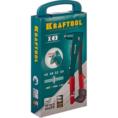 Заклепочник литой в кейсе KRAFTOOL X-3 2.4-4.8 мм, (31170-H6_z01) - фото 5