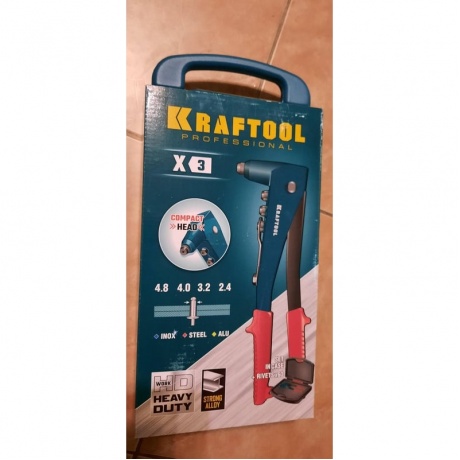 Заклепочник литой в кейсе KRAFTOOL X-3 2.4-4.8 мм, (31170-H6_z01) - фото 8