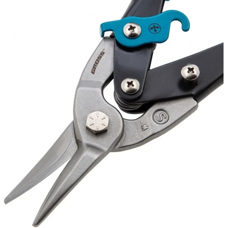 Ножницы по металлу "PIRANHA",250мм,прямой рез,сталь-CrMo,двухкомп.рукоятки Gross - фото 3