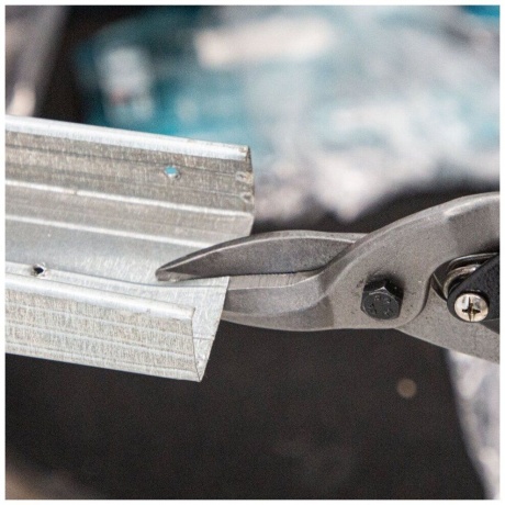 Ножницы по металлу, 250 мм, пряморежущие, обрезиненные рукоятки// Matrix - фото 15