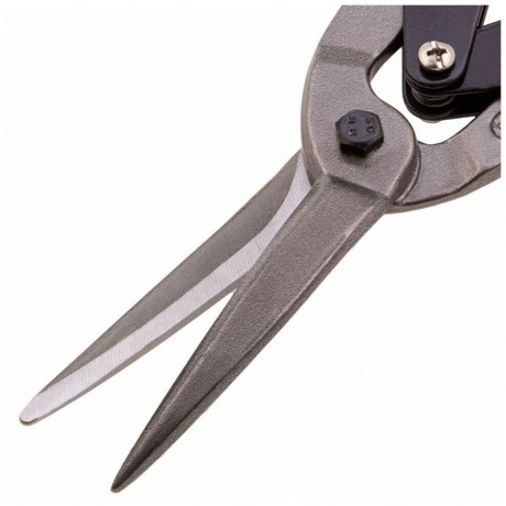 Ножницы по металлу, удлиненные, 285 мм, пряморежущие, обрезиненные рукоятки// Matrix - фото 2
