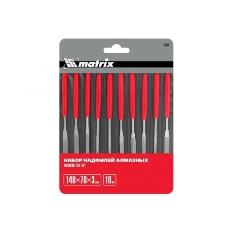 Набор алмазных надфилей 140х70х3 10 шт MATRIX MASTER 15835 714₽