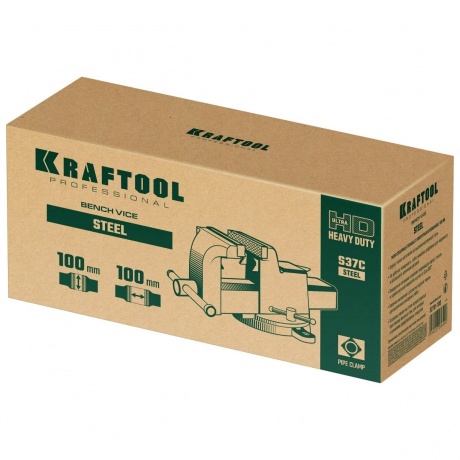 Тиски слесарные стальные KRAFTOOL STEEL, 100 мм, (32701-100) - фото 5