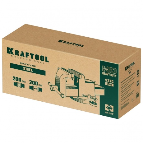 Тиски слесарные стальные KRAFTOOL STEEL, 200 мм, (32701-200) - фото 5