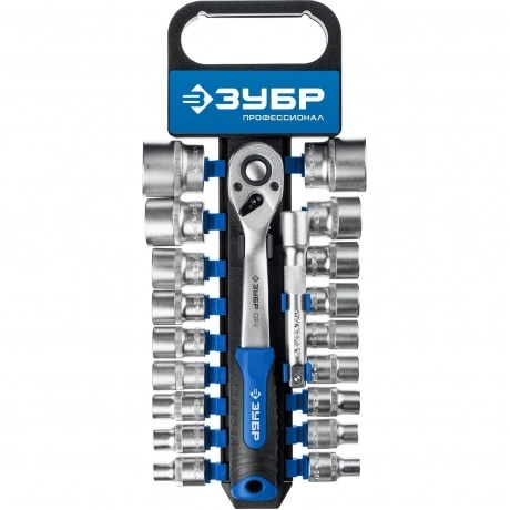 Набор торцовых головок ЗУБР ТБ-20, 20 предм., (1/2?), Профессион...