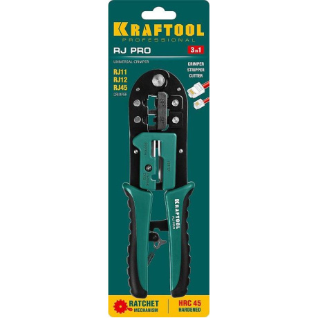 Универсальный кримпер Kraftool RJ-Pro RJ11 22698, (RJ45, RJ12) - фото 6