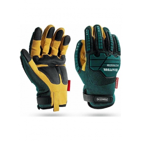 Перчатки KRAFTOOL PANZER рL 9 профессиональные комбинированные виброзащита увеличенные противоударные накладки 11298-L 1485₽