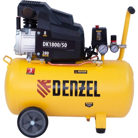 Компрессор воздушный DENZEL 58068, DK1800/50,Х-PRO 1,8 кВт, 280л...