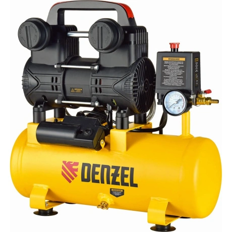 Компрессор безмасл. малошумный DENZEL 58141, DLP-950/10, 950Вт, ...