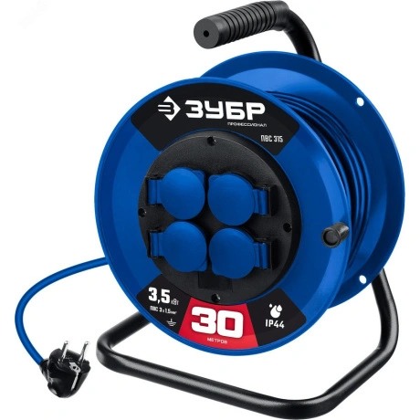 Силовой удлинитель на катушке ЗУБР ПВС-315 IP44 55081-30_z01, 35...