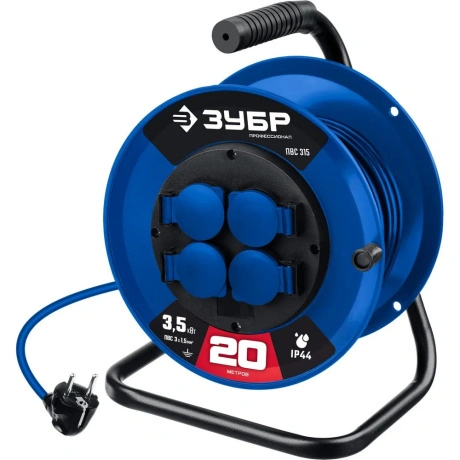 Силовой удлинитель на катушке ЗУБР ПВС-315 IP44 55081-20_z01, 35...