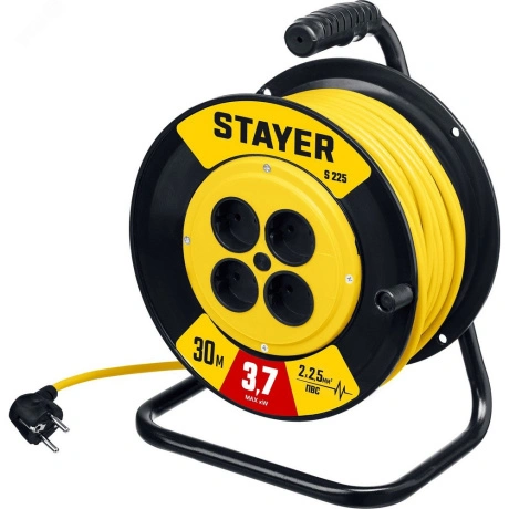 Силовой удлинитель на катушке Stayer S-225 55070-30, 3750 Вт, 2 ...