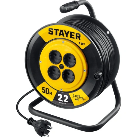 Удлинитель силовой на катушке Stayer S-207 55073-50_z02, 2200 Вт...