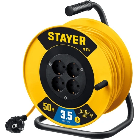 Силовой удлинитель на катушке Stayer M-315 55078-50_z01, 3500 Вт...