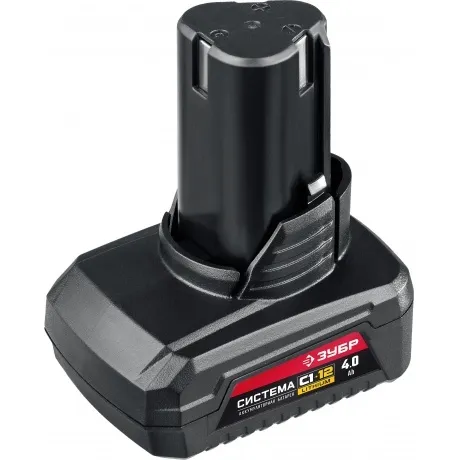 Аккумуляторная батарея (АКБ-С1-12-4) ЗУБР С1-12, 12 В, 4.0 А·ч