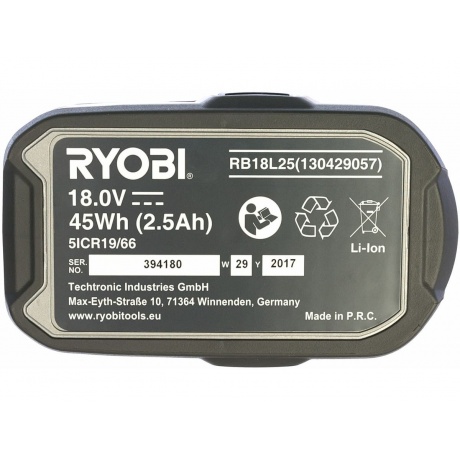 Аккумулятор 2.5Ah RB18L25 5133002237 Ryobi One+ - фото 3