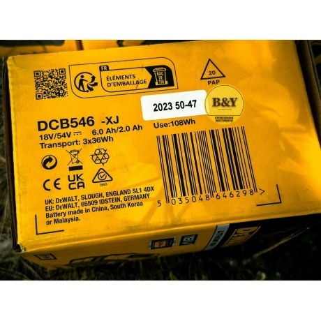 Аккумулятор для инструмента DeWalt DCB546 (DCB546-XJ) - фото 13