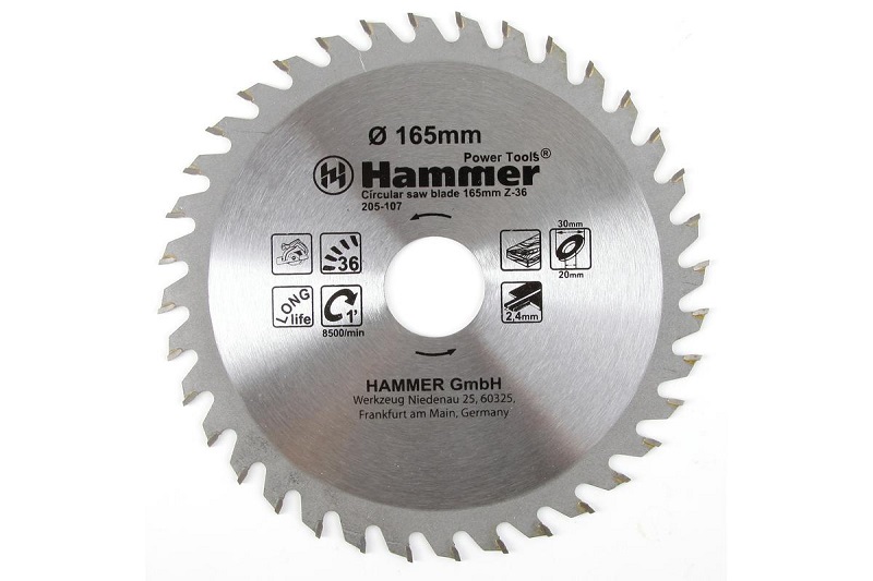 Диск пильный Hammer Flex 205-107 CSB WD  165мм*36*30/20/16мм по дереву - фото 1