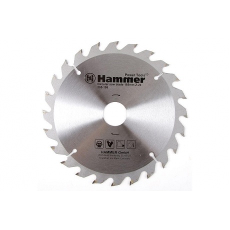 Диск пильный Hammer Flex 205-108 CSB WD  185мм*24*30/20/16мм по дереву - фото 1