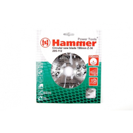 Диск пильный Hammer Flex 205-112 CSB WD  190мм*36*30/20/16мм по дереву - фото 2