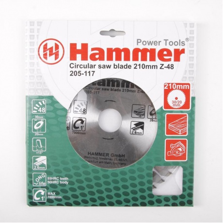 Диск пильный Hammer Flex 205-117 CSB WD  210мм*48*30/20мм по дереву - фото 2